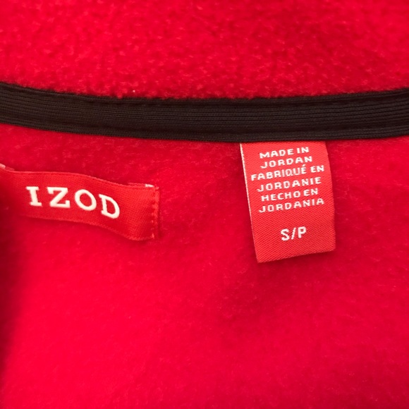Izod NWT Red Fleece Zip Up Vest - Picture 5 of 6
